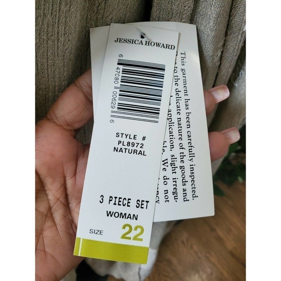 Jessica Howard Cream Rayon & Cotton 3 Piece Set - Picture 4 of 7